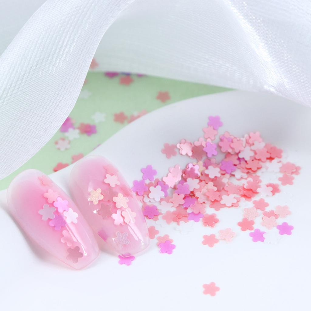 6 Grids Colorful Flowers Nail Sequins Shining Nail Art Glittering Sequins Finger Nail Art Accessories