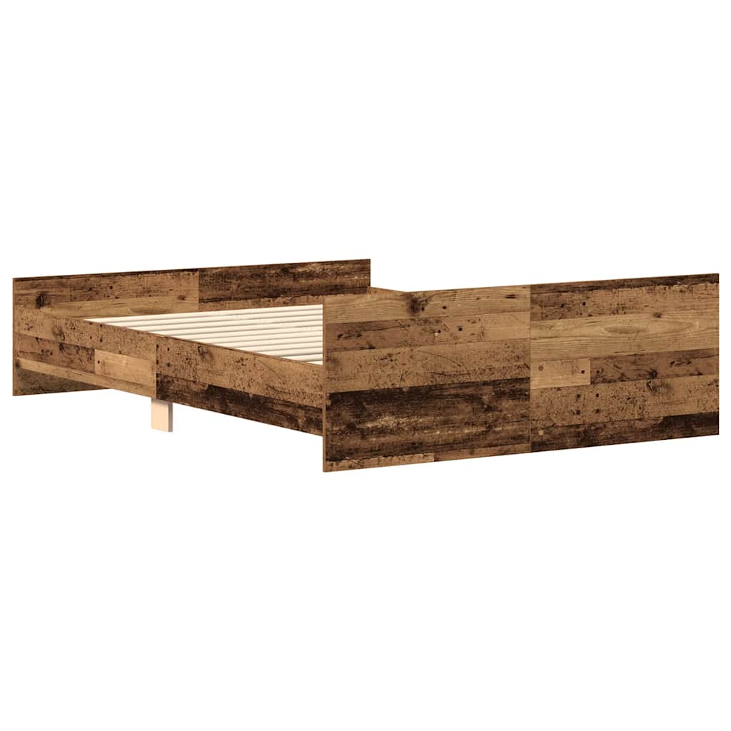 Bed Frame without Mattress Rustic Wood Look 120 x 190 cm Wood Based Material