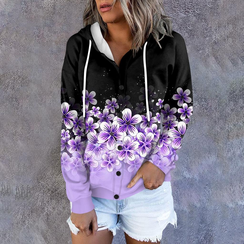 Женская толстовка с капюшоном, свободная спортивная куртка с длинными рукавами и принтом