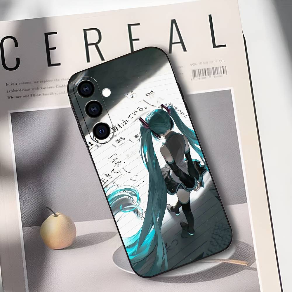 Soft Black M-MIKU Phone Case for Samsung Galaxy A73/A72/A71/A70/A53/A52/A51 And Other Models Compatible