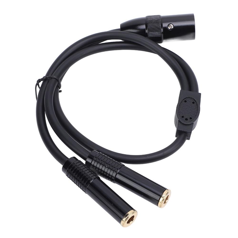 Gold Plated 3Pin XLR Male to Dual 6.35mm Female Microphone