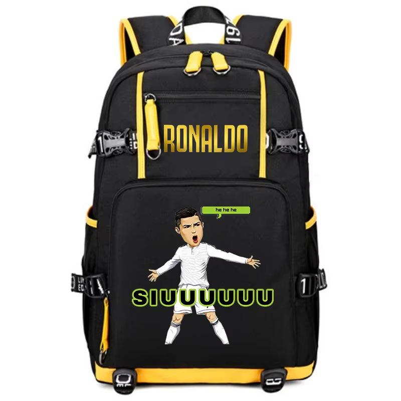 Football Star Peripheral Personality Print Youth Backpack Large Capacity Student Bag
