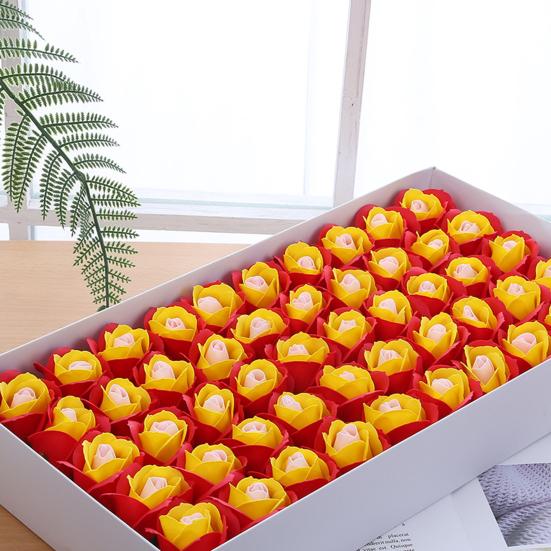 50 шт. 3-слойное мыло с ароматом розы, цветок, подарок на Рождество, День святого Валентина, день рождения