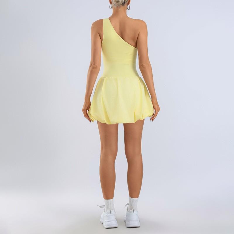Womens Yoga Romper Sporty Short Skirt Set High Elastic Quick Dry Workout Outfit With Built-in Bra