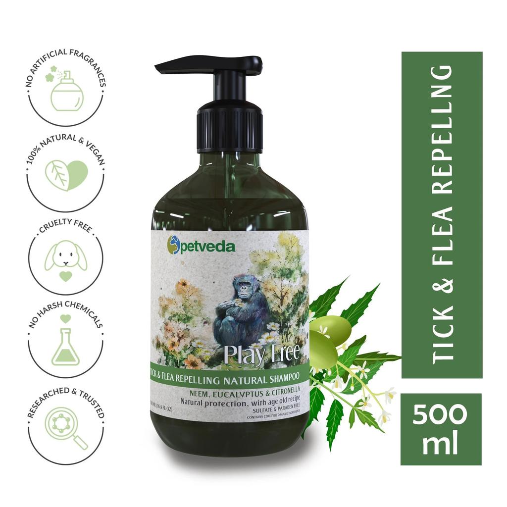 Шампунь от клещей и блох (500 мл), Tick and Flea Repelling Shampoo,  Petveda