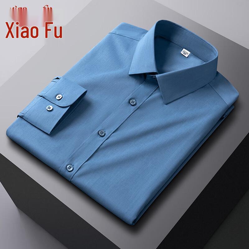 Мужская рубашка Xiao Fu 2026 Весна, с длинным рукавом, Business Casual, стрейч
