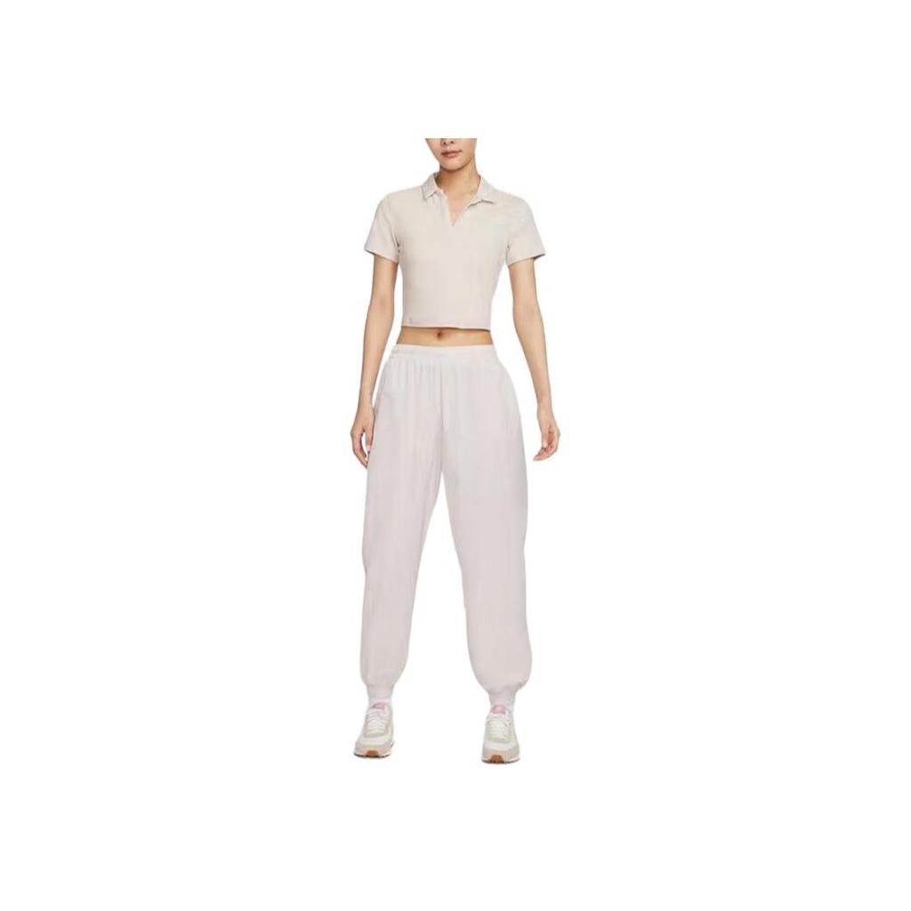 Nike Модные тканые удобные мягкие дышащие повседневные брюки женские низ бежевого цвета FV7669-110