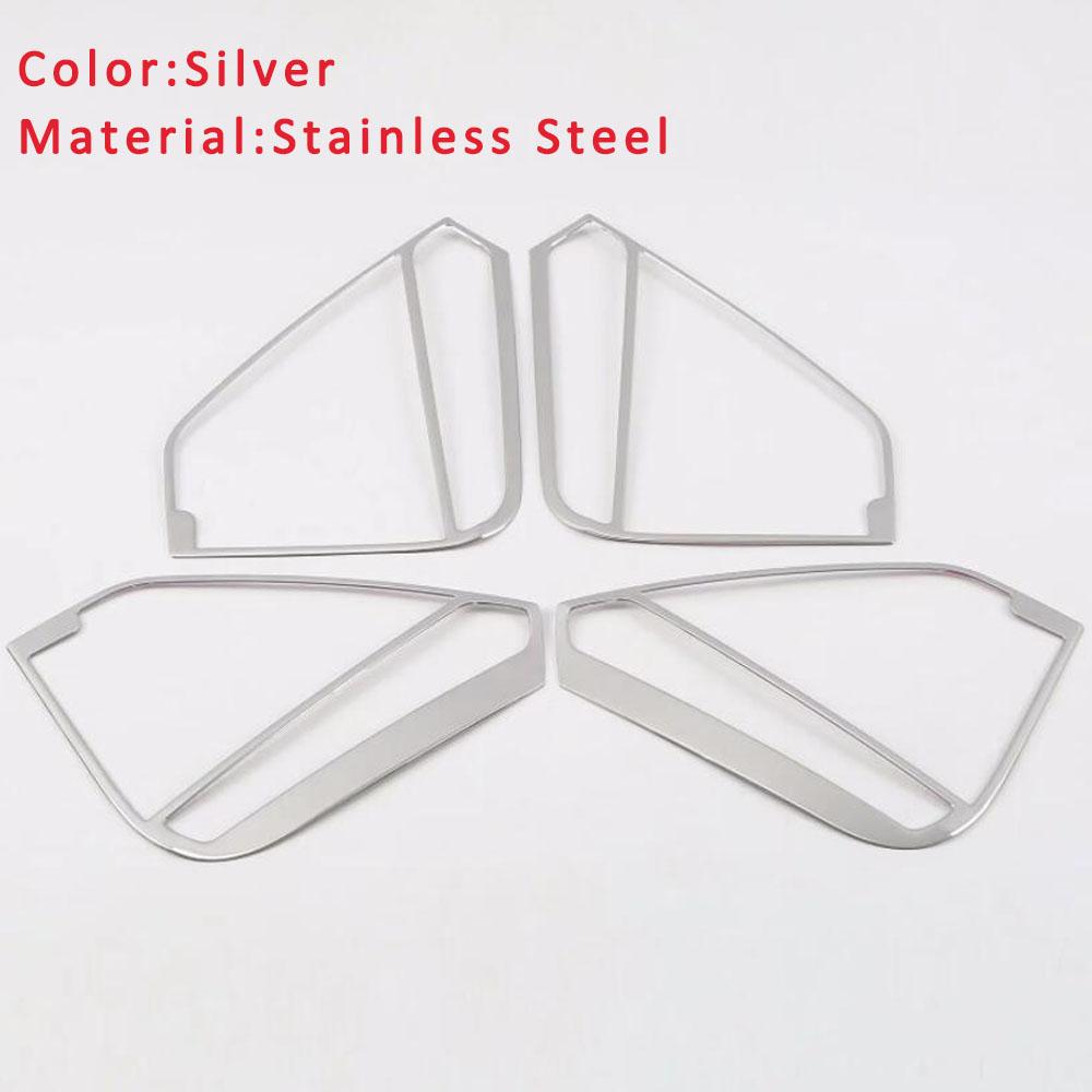 For Volkswagen VW Tiguan L 2024 Stainless Steel Car Inner Door Audio Speaker Covers Stereo Stick Trim Accessories 4Pcs