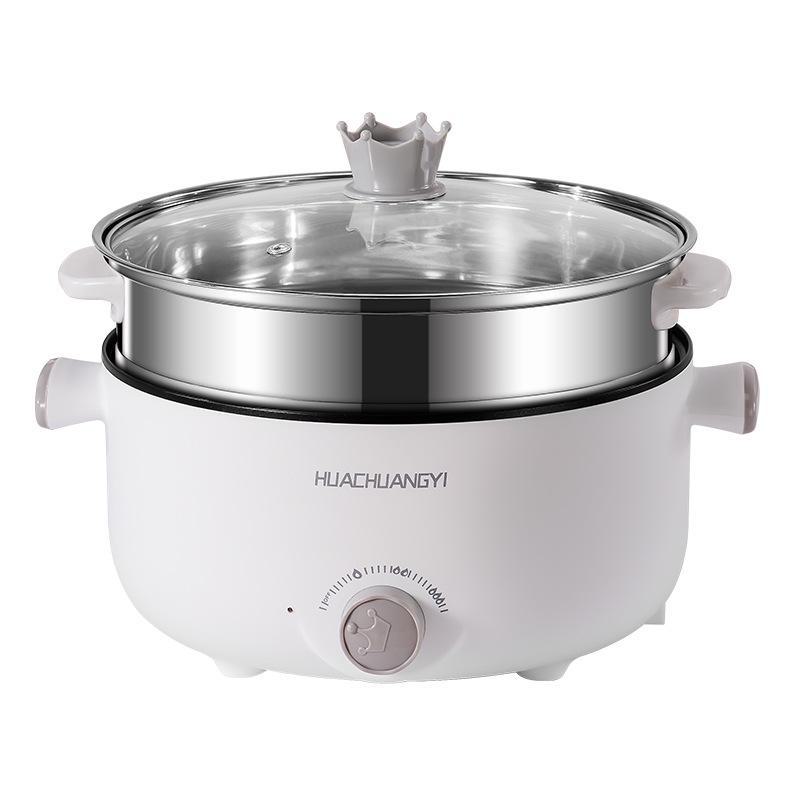 110V US Standard Multi-Function Electric Hot Pot and Frying Pan - Large Capacity, Non-Stick, Ideal for Dormitory and Household Use