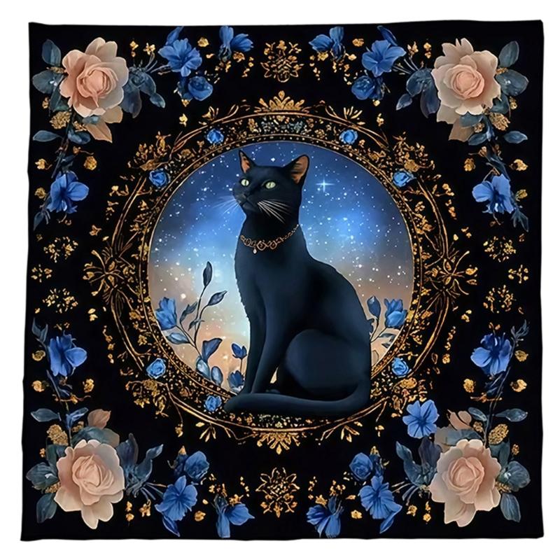 Кошки Цветочный Узор Карты Таро Скатерть для Стола Алтари Ткань Алтари Ткань Гадания Карта Скатерть Гобелен Легко Использовать