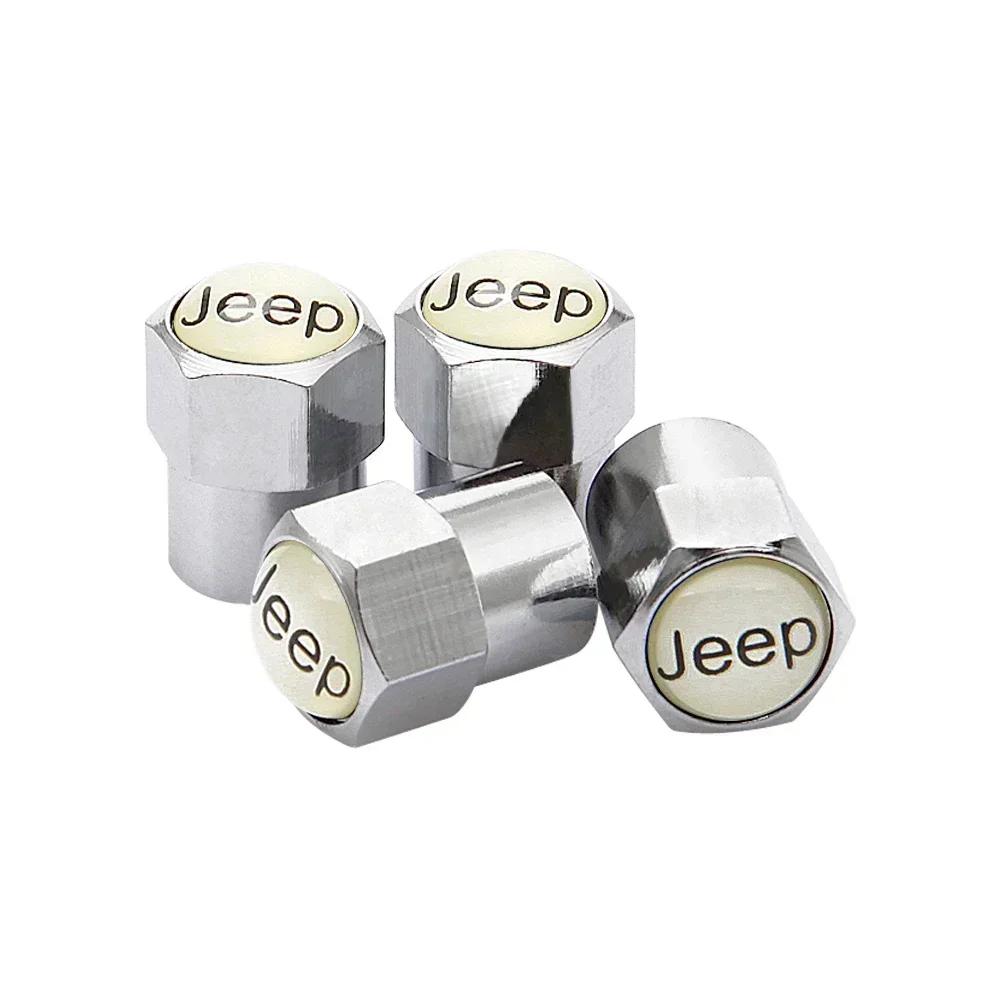 For Jeep Alloy Dust-Proof Car Wheel Valve Stem Caps for Jeep Grand Cherokee Commander Wrangler Jk TJ JL Liberty Patriot Compa