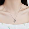 Heart Necklace for Women Moissanite Necklace Silver Rhinestone Heart Pendant Choker Anniversary