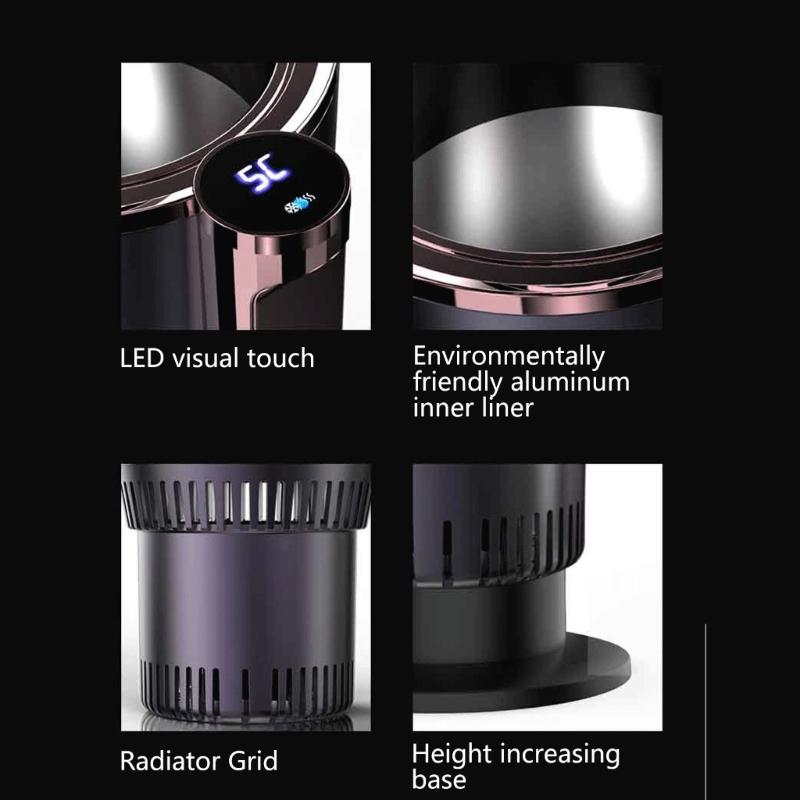 Легкая в переноске электрическая кружка для напитков с функцией быстрого нагрева и охлаждения, подогреватель и охладитель для чашки для транспортных средств для поездок на работу и дальних поездок