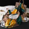 Geometric Color Matching Simulation Silk 70 Small Square Scarf Printed Silk Scarf Women'S Thin Scarf Sunscreen Headscarf