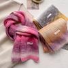 Containing Wool Gradual Change Age-reducing Girl Wind New Scarf Women's Winter Versatile Knitted Wool Scarf Men