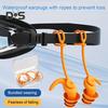 1 Set Silicone Swimming Earplugs with 360 Degrees Rotating Cord Ergonomic Waterproof Washable Soft Reusable Men Women Noise Reduction Silent Earplugs