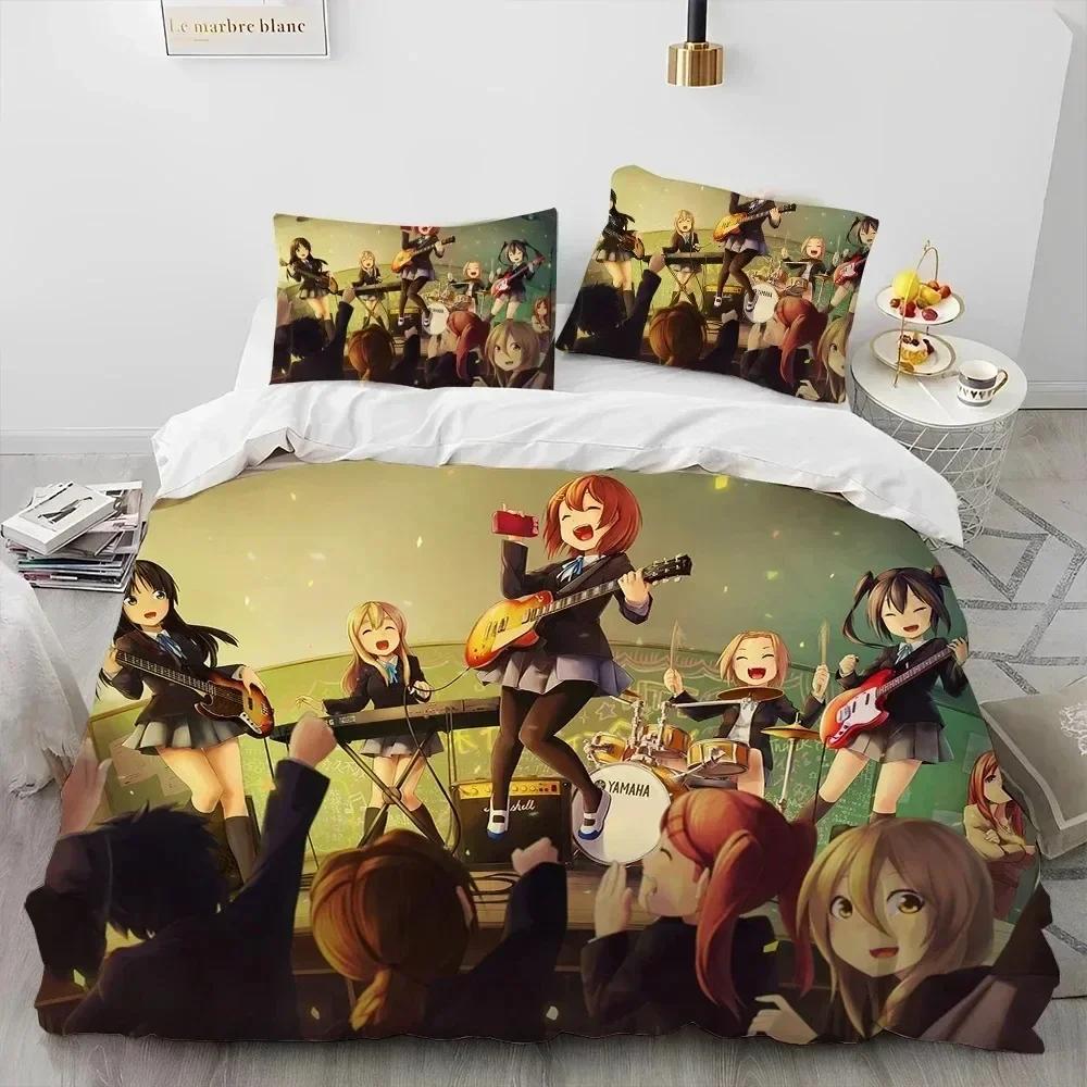 ТОП 3D Печать K-ON Милая Каваи Девушка Постельный Комплект Пододеяльник Покрывало Наволочка Одеяло Кинг Квин Размер Мальчики Взрослый