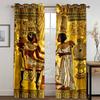 3D египетские иероглифы узор голова собаки человеческое тело шторы 2 панели гостиная спальня кухня балкон окно декор