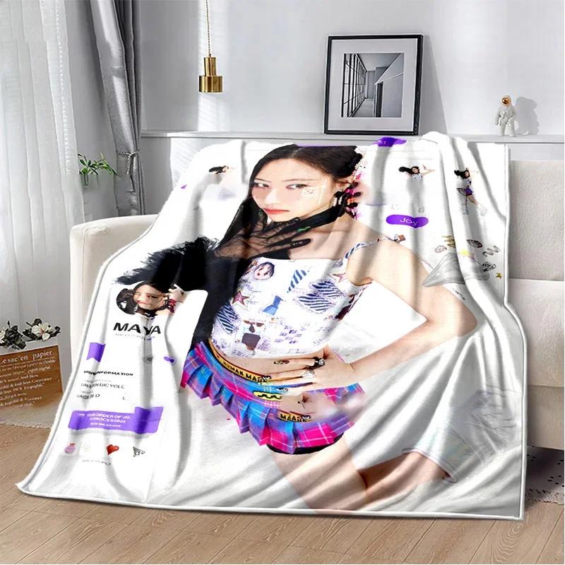 Japanese HipHop Girl Group Xg Character Print Blanket Shooting Stars Warm Plush Cozy Throw Blanket for Beding Couch Fans Blanket