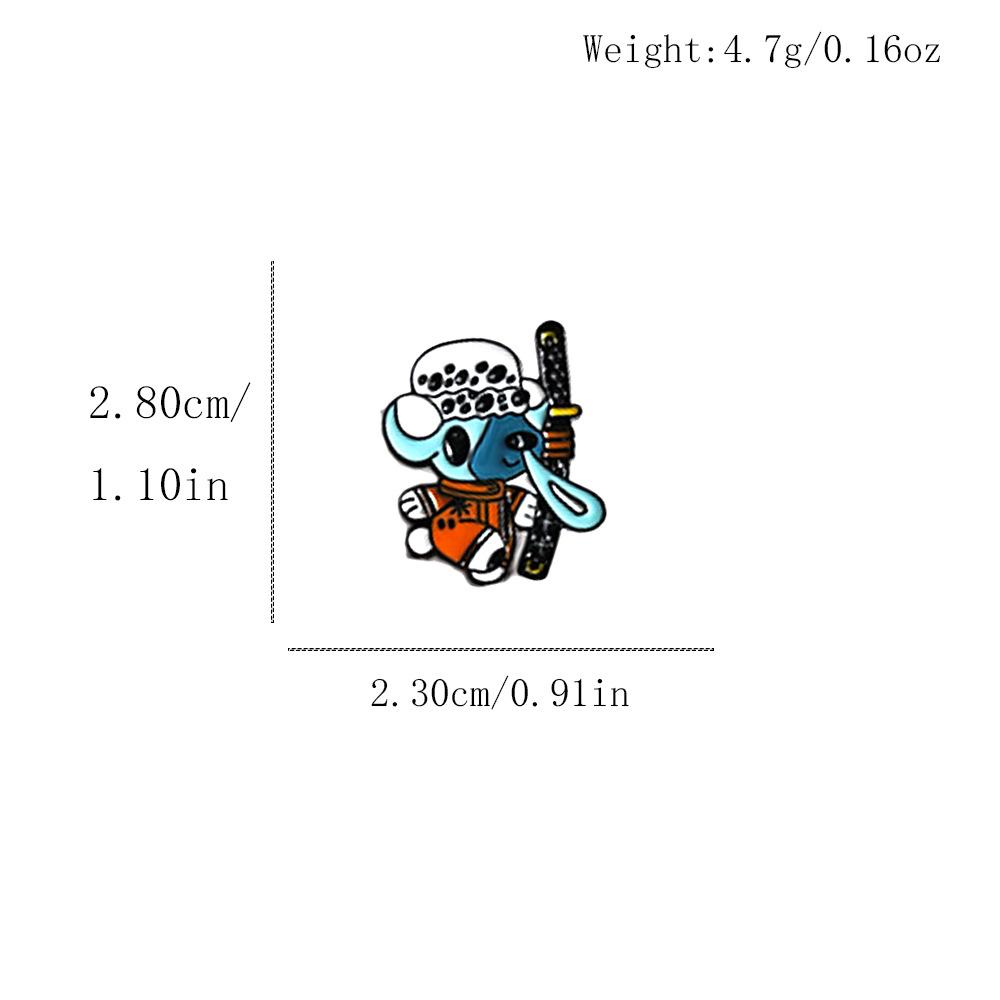 Металлическая брошь-значок в стиле японского аниме Pokemon & One Piece - Дизайн Луффи и Генгара