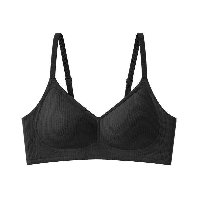 Wirefree Womens Bra With Latex Padding 3/4 Cup Backless Design Side Support Larger Bust Cotton Blend Japanese Style