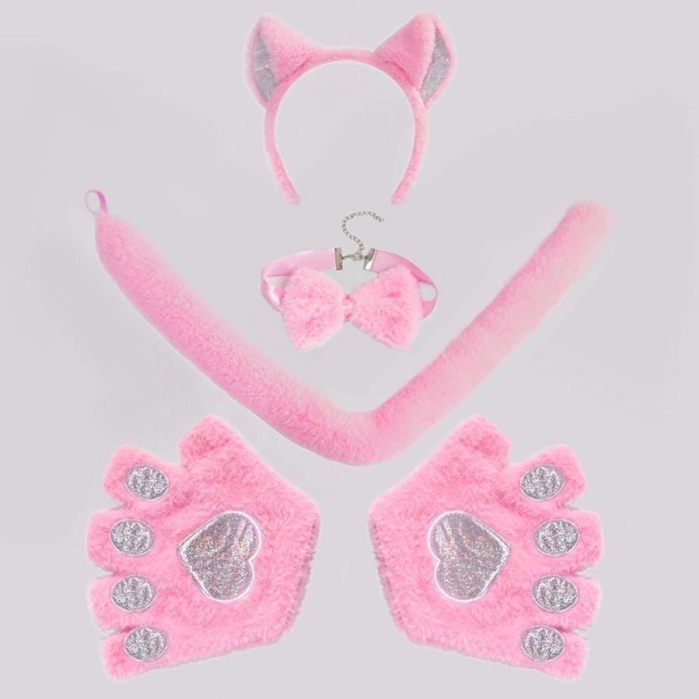 Набор повязок на голову с кошачьими ушками Jk Кошка Женщина Хэллоуин Нарядная милая косплей головной убор Девушка/Женщина