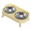 Non Slip Stainless Steel Double Bowl Pet Food Dish With Anti Spill Design For Cats And Dogs Durable Easy Clean