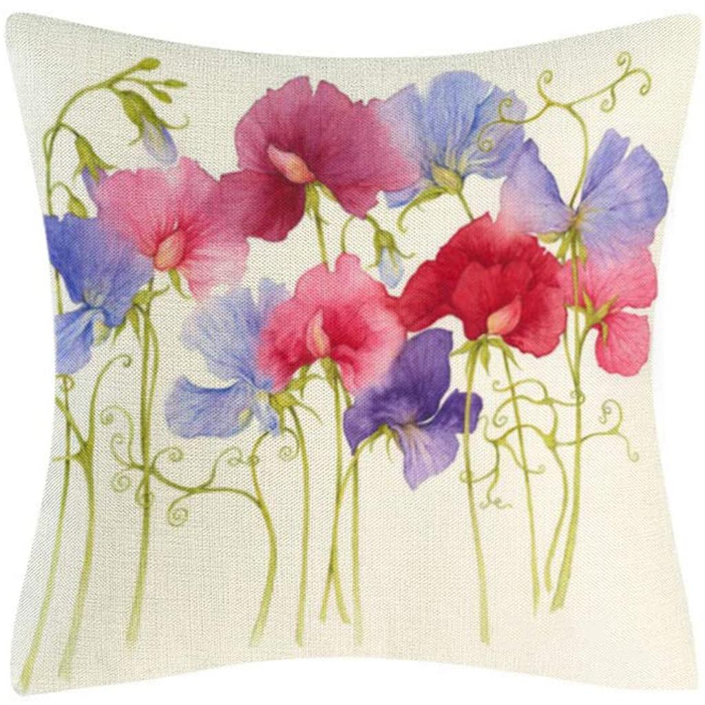 Ретро Американский Растительный Цветочный Принт Льняная Наволочка Гостиная Диван Автомобильная Подушка Подушка