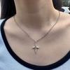 Adjustable Length Neckchain Trendy Four Pointed Star Pendant Choker Unisex Necklace Sweater Chain for Daily Wear