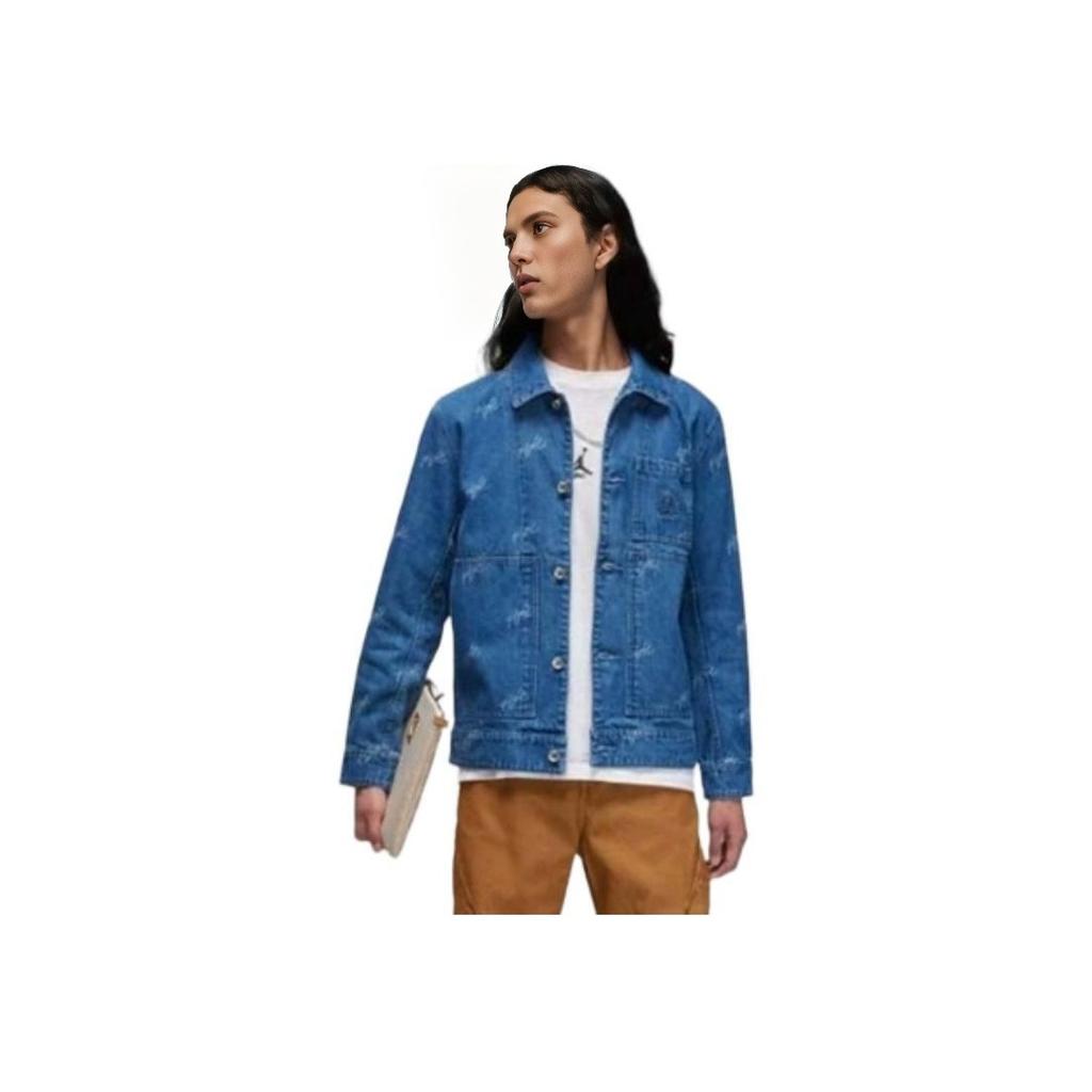 Jordan SS24 Flight Series тканая повседневная куртка с вышитым логотипом, мужская куртка королевского синего цвета FN4650-436