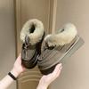 2024 новые пушистые туфли на толстой подошве, зимняя одежда, бархатные теплые хлопковые ботинки, зимние сапоги