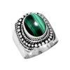 Дизайнерское кольцо ручной работы с малахитовым овальным драгоценным камнем, кольцо унисекс, богемное кольцо, ювелирные изделия из серебра 925 пробы, эффектное кольцо
