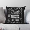 Railway Steam Train Patent Pillowcase Polyester Linen Velvet Creative Zip Decorative Sofa Cushion Cover