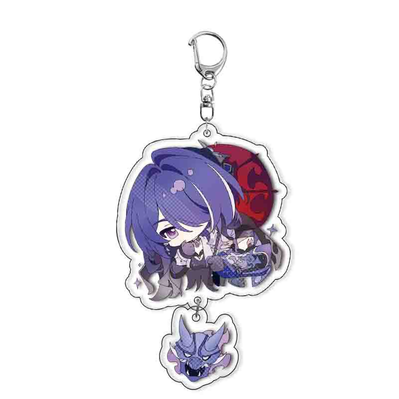 Honkai Star Rail Sunday Acheron Black Swan Sparkle Robin Misha Cosplay Keychain Acrylic Pendant Keyring
