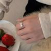 Korean Version Plain Ring Irregular 925 Sterling Silver Versatile Ring Women's Niche Ins Style Design Non-fading Combination Ring