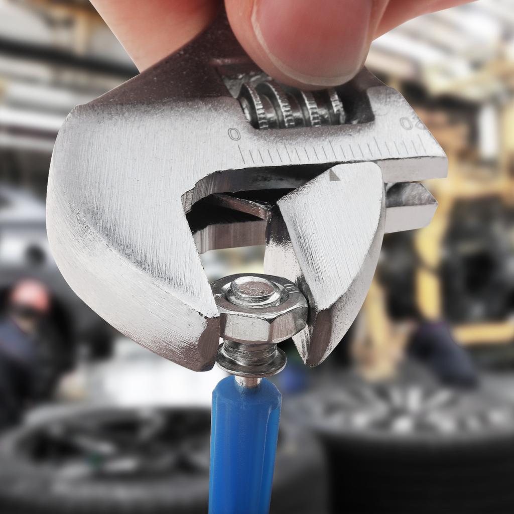 4 / 6 / 8 / 10 Inch Clear Scale Ruler Adjustable Wrench with Maximum Gripping Power, Heavy Duty Drop Forged Steel Open End Wrench