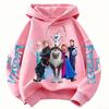 Princess Elsa Print Children Hooded Sweatshirt Boy Girl Autumn Winter Daily Outdoor Vacation Casual Loose Warm Sportswear