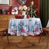 Рождественская елка Санта Красная Круглая Скатерть Водонепроницаемая Праздничные Обеденные Украшения для Дома