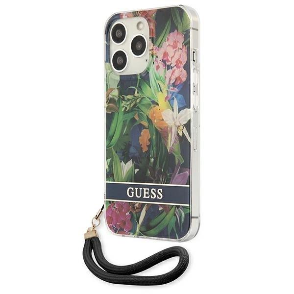 Guess Guhcp13Xhflsb Iphone 13 Pro Max 6.7 Blue/Blue Hardcase Flower Strap