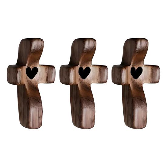 Изготовленный вручную деревянный крест-накрест для молитвы, карманный крестик для пальцев, гаджет для снятия стресса, сжимания, цепляния и молитвы, ободряющий подарок