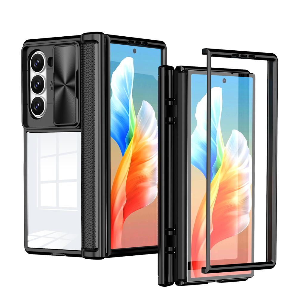 Прозрачный чехол для телефона с защитой шарниров для Samsung Z Fold 6 5 Fold6 Fold5 5G противоударный прозрачный акриловый защитный чехол