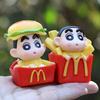 Shinchan Crayon French Fries Hamburg Toy Model Ornaments  Children Toy Art