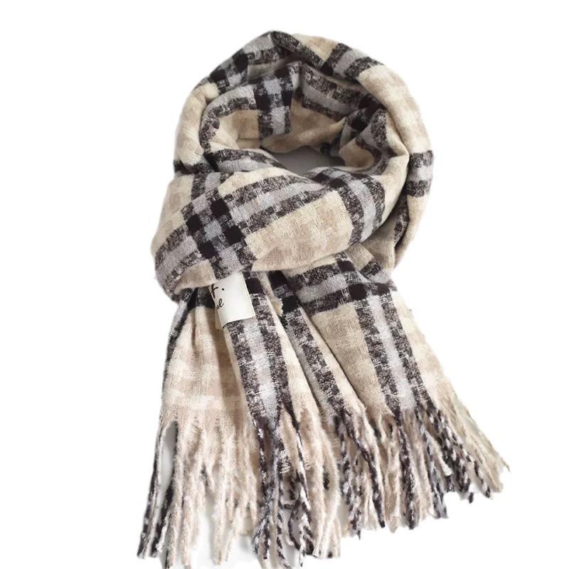 New Korean Version of Glutinous Rice Camouflage Plaid Scarf Ins Autumn and Winter Korean Version Versatile Student Shawl