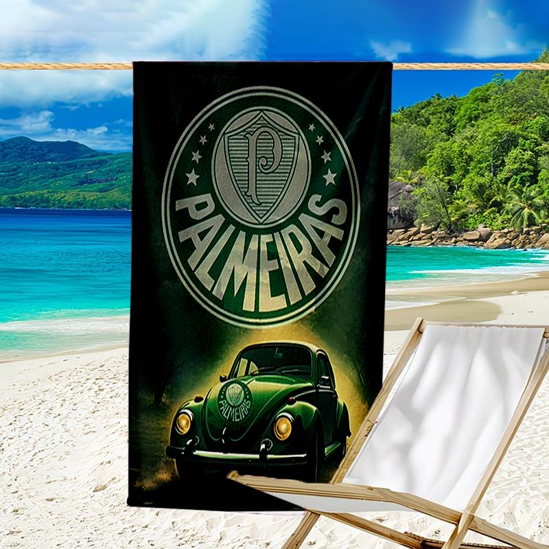 Beach Towel with SE Palmeiras logo Pattern - soft,absorbent,machine washable Lightweight&Modern,swimming,Travel Essentials