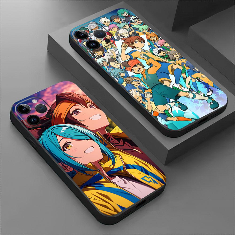 Japanese anime inazuma eleven Phone Case For iPhone 16 16e 15 14 13 12 11 XS XR Plus Mini Pro Max Soft black Shockproof Cover