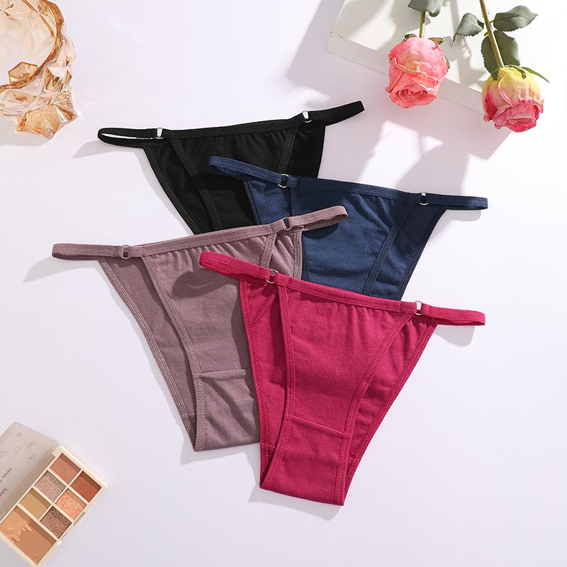 7Pcs/Set Women's Cotton Panties Underwear Metal Buckle Briefs M-2XL Female Underpant Low Waist Woman Sexy Panty Lingerie