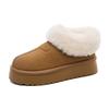 Small Thick-soled Low-top Snow Boots Women's Fleece Thickened One-pedal Winter Fluffy Cotton Boots Warm Snow Cotton Shoes