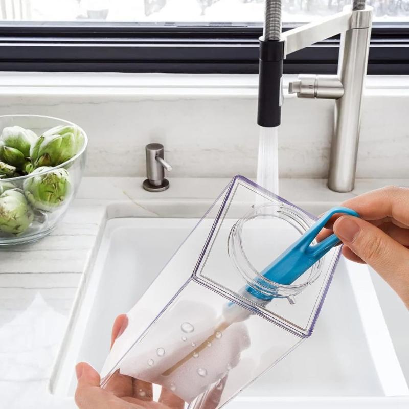 Double Capacity Square Milk Cup 500ML 1000ML Clear Construction Ergonomic Grip Spill Resistant Designs