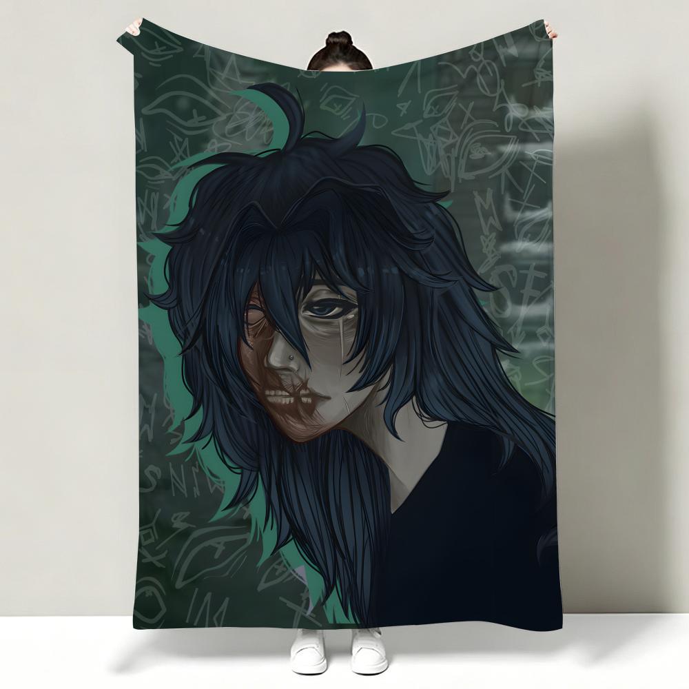 Game SSally FFace Throw Soft Warm Flannel Throw Blanket Multiuse for Sofa Bed Office Nap