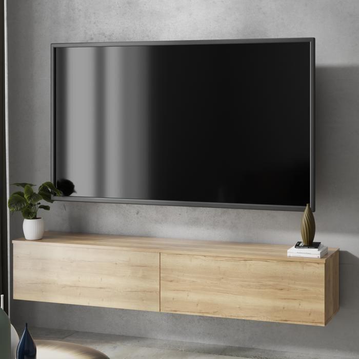 Meuble TV / Meuble de salon - NICOLE - 160 cm - chêne artisan - style moderne
